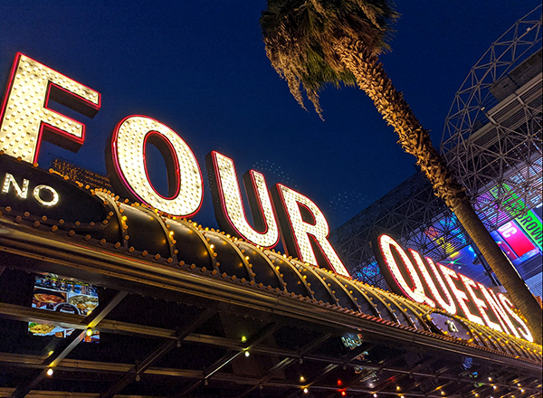 Four Queens signage at night